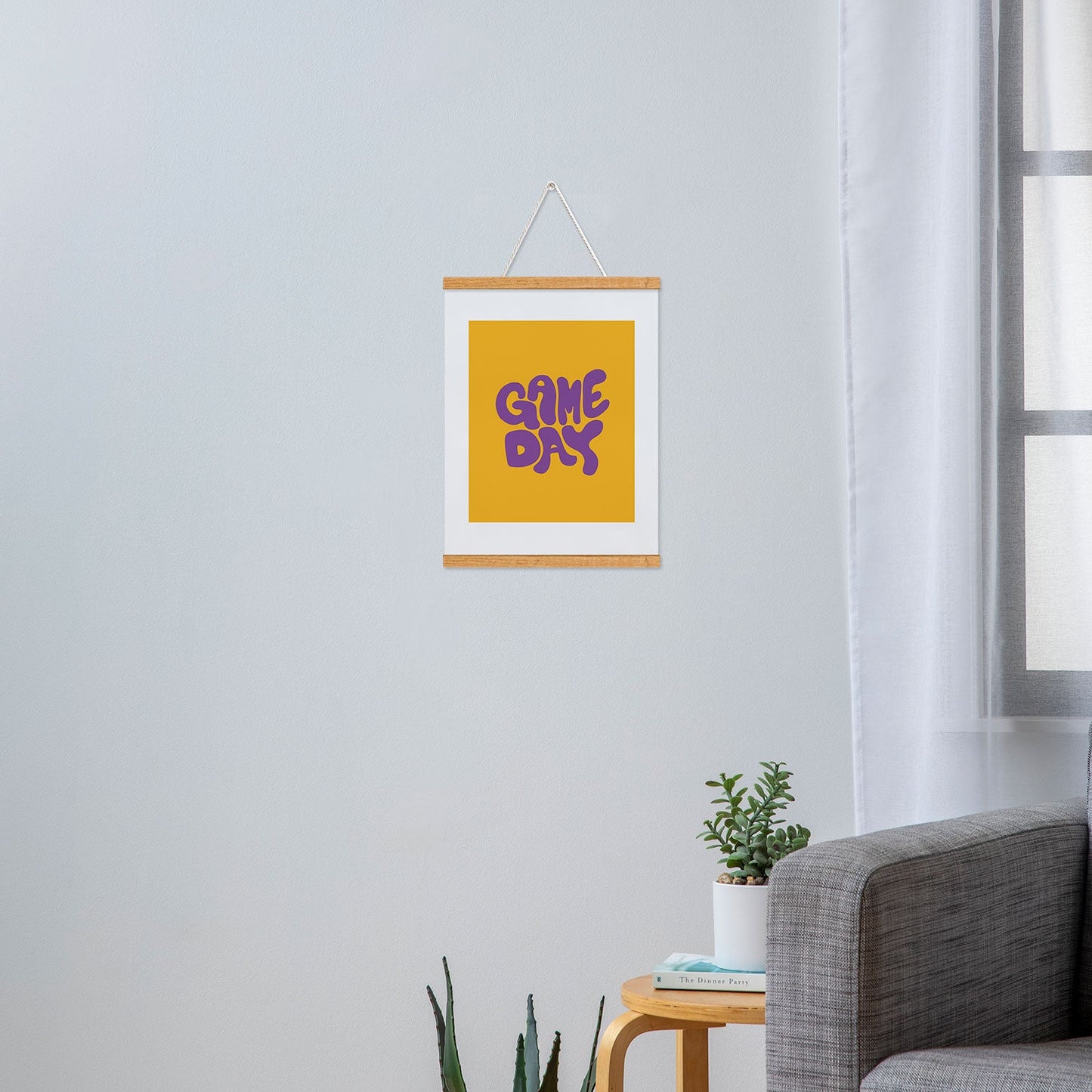 DENY Designs Gameday Yellow and Purple 1 Art Print