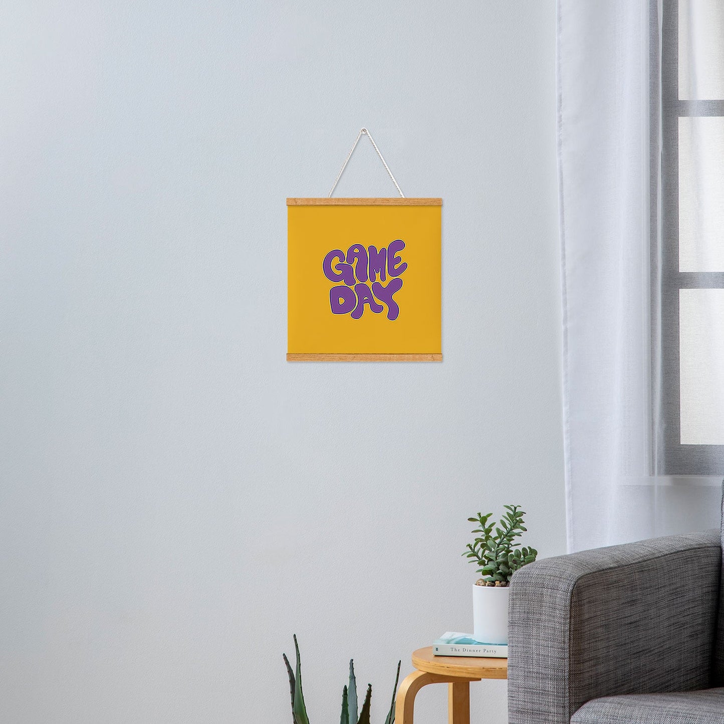 DENY Designs Gameday Yellow and Purple 1 Art Print