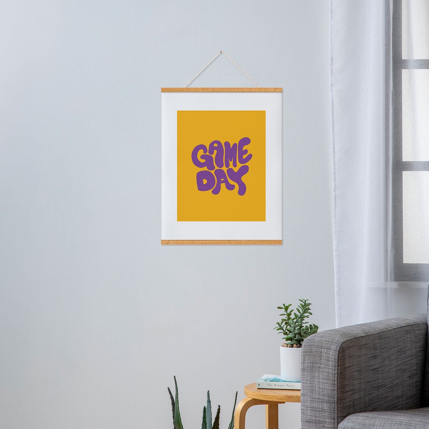 DENY Designs Gameday Yellow and Purple 1 Art Print