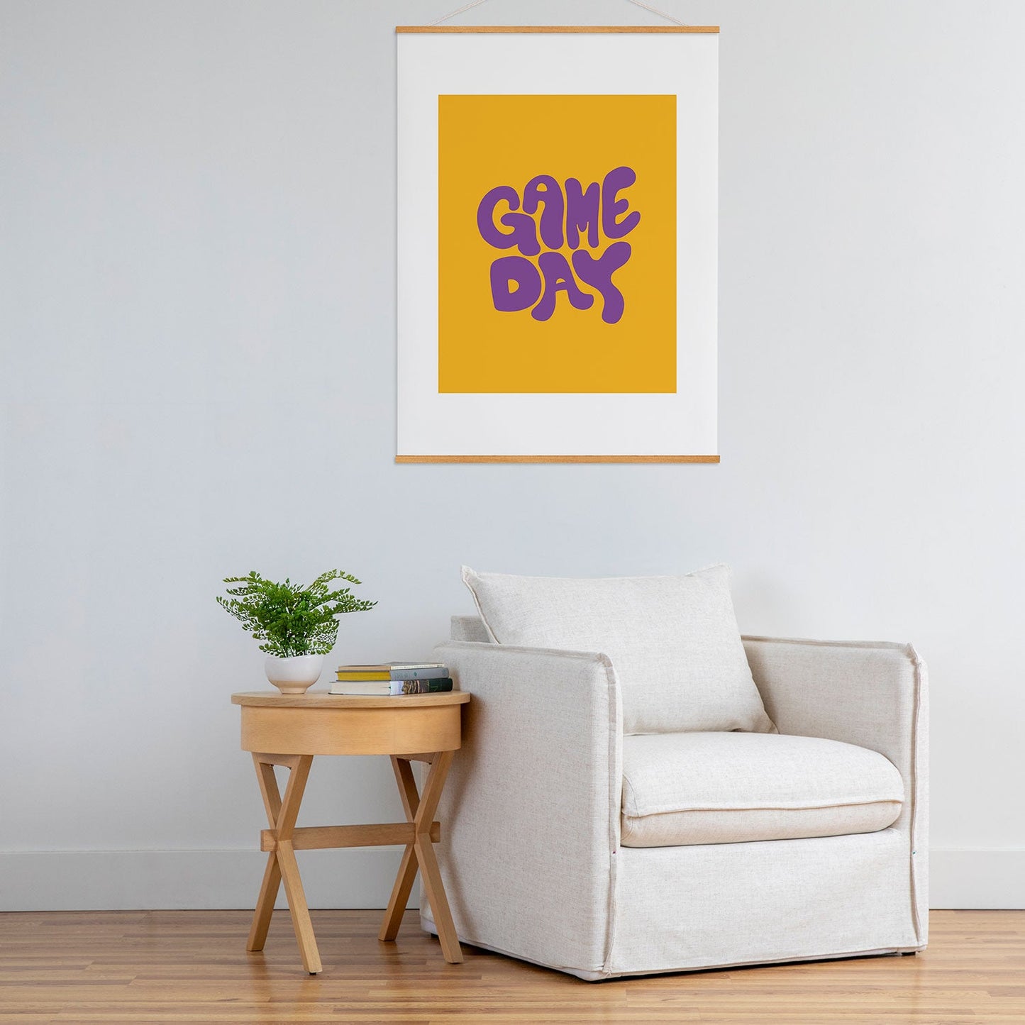 DENY Designs Gameday Yellow and Purple 1 Art Print