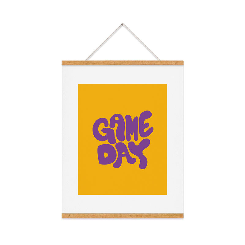DENY Designs Gameday Yellow and Purple 1 Art Print