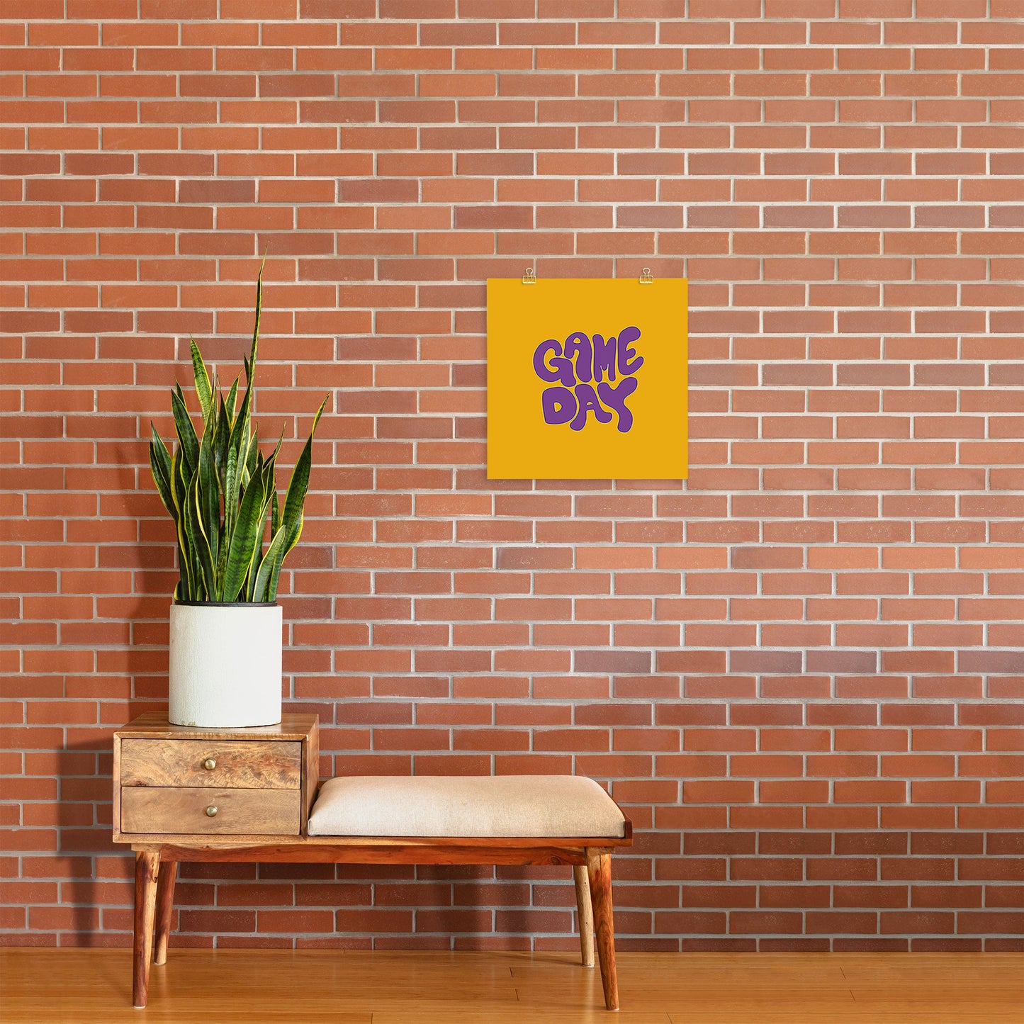 DENY Designs Gameday Yellow and Purple 1 Art Print