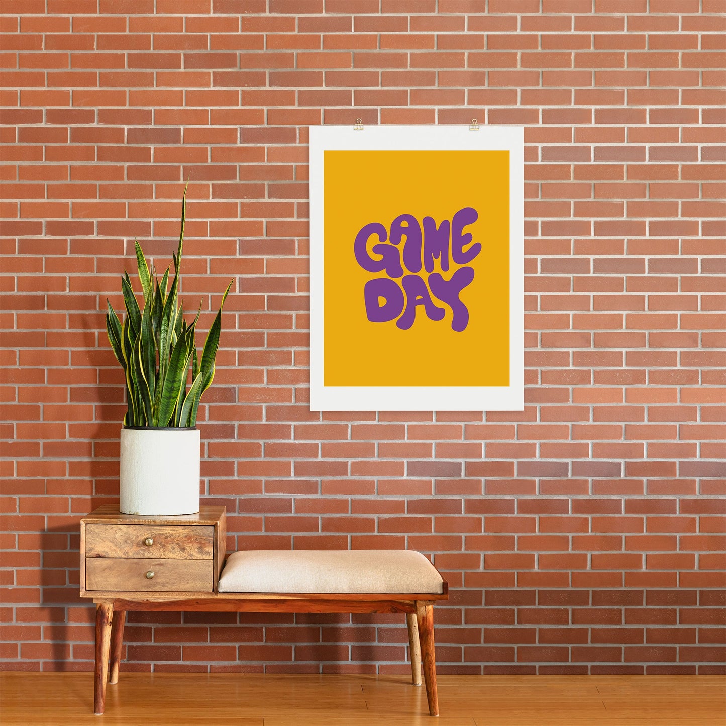 DENY Designs Gameday Yellow and Purple 1 Art Print