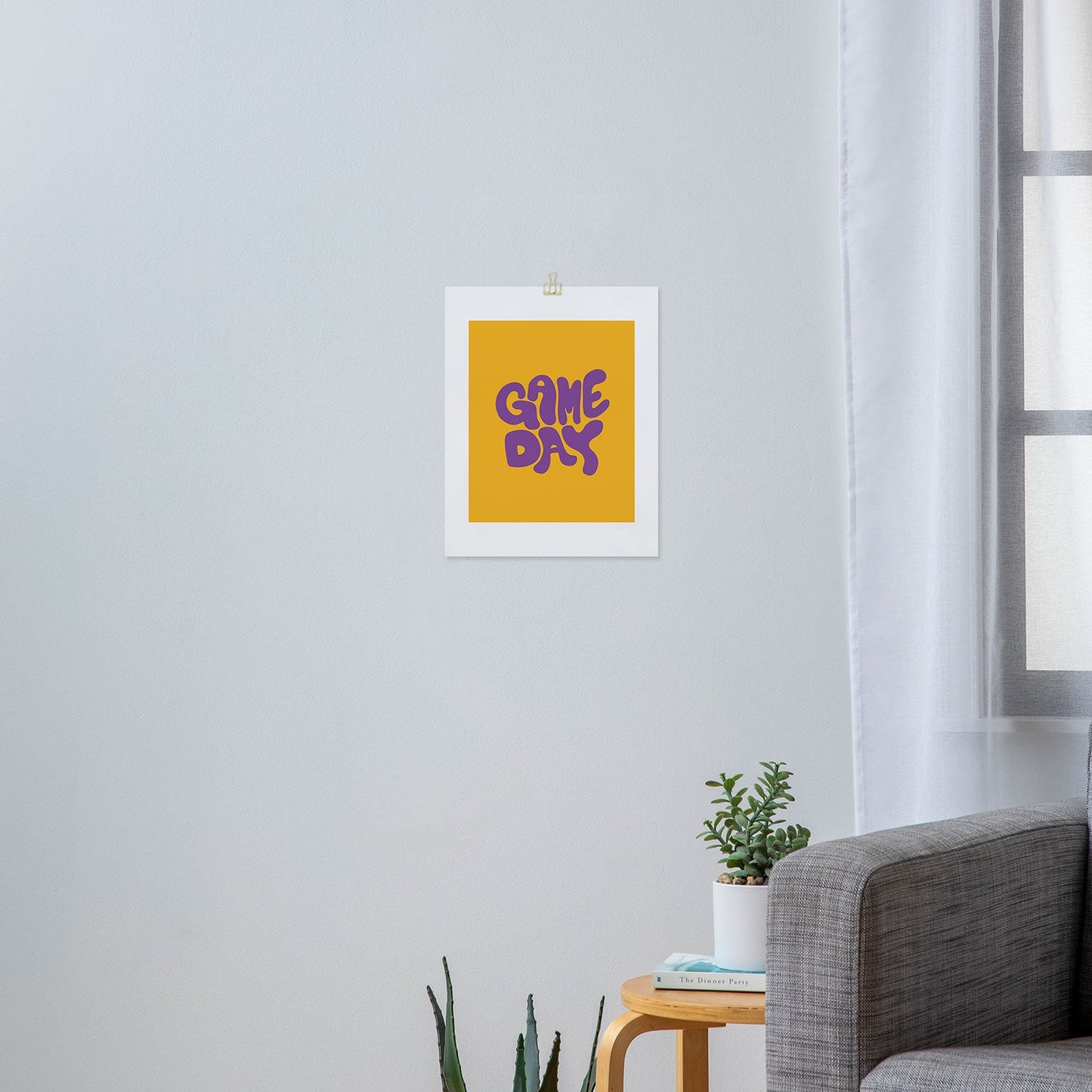 DENY Designs Gameday Yellow and Purple 1 Art Print
