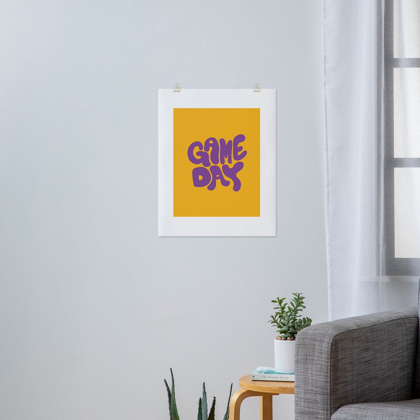 DENY Designs Gameday Yellow and Purple 1 Art Print