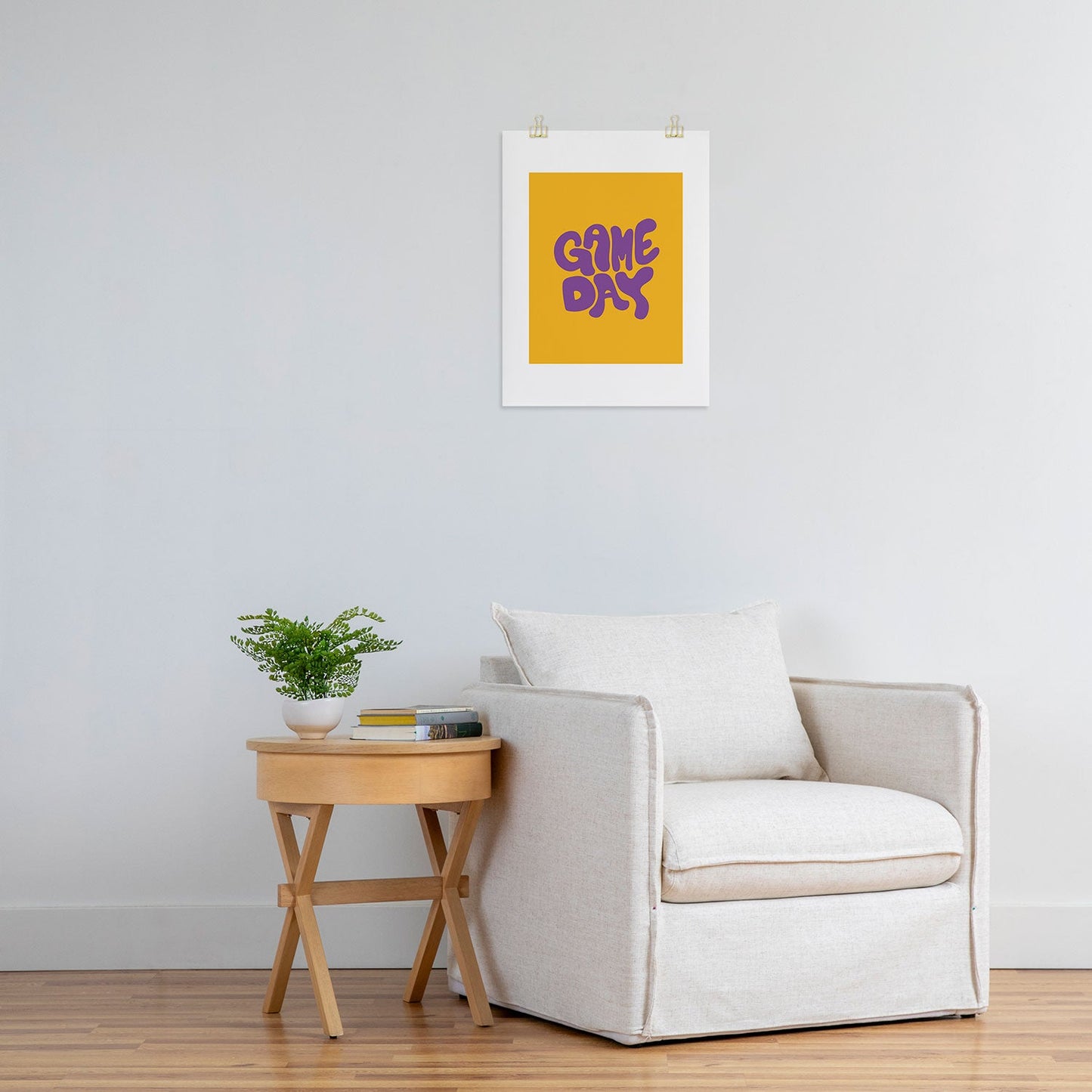 DENY Designs Gameday Yellow and Purple 1 Art Print