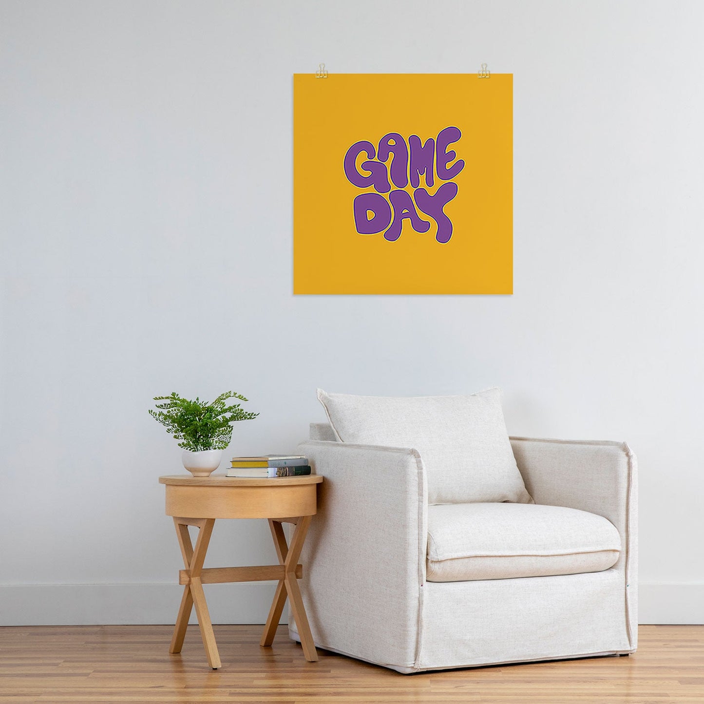 DENY Designs Gameday Yellow and Purple 1 Art Print