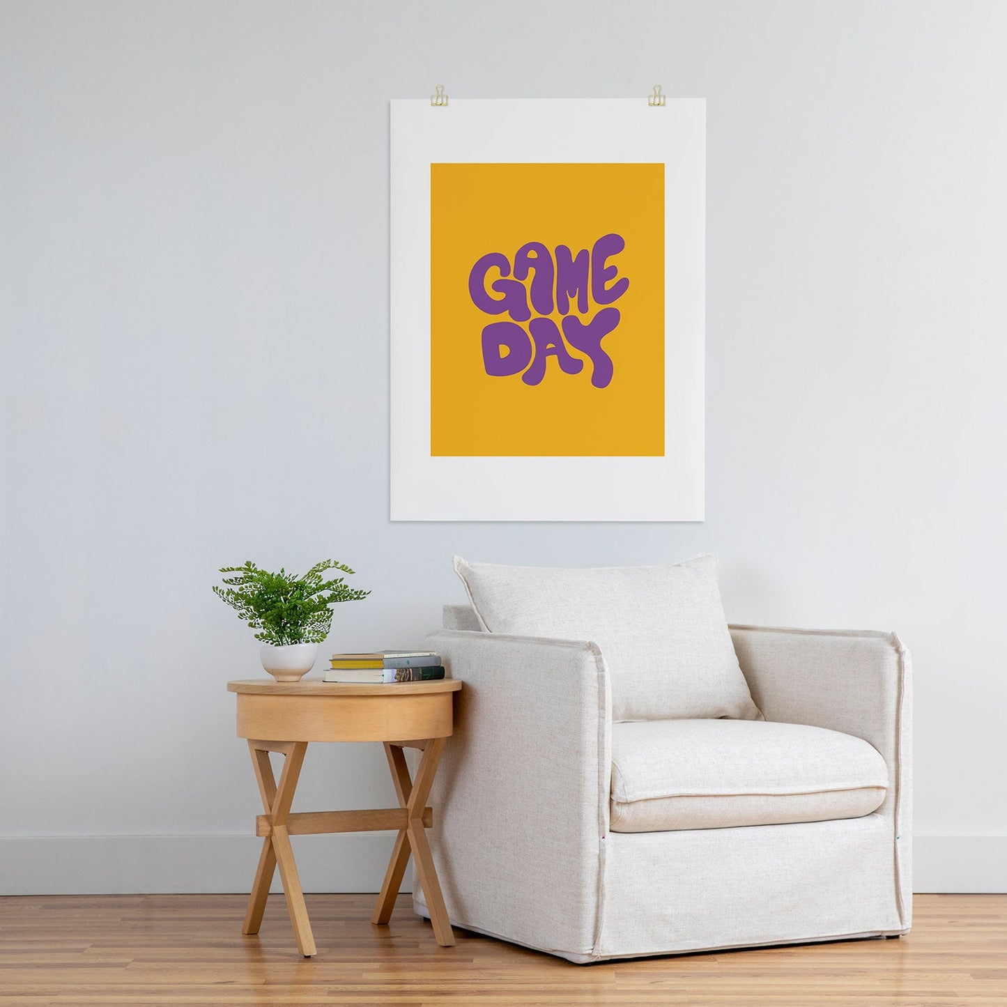 DENY Designs Gameday Yellow and Purple 1 Art Print