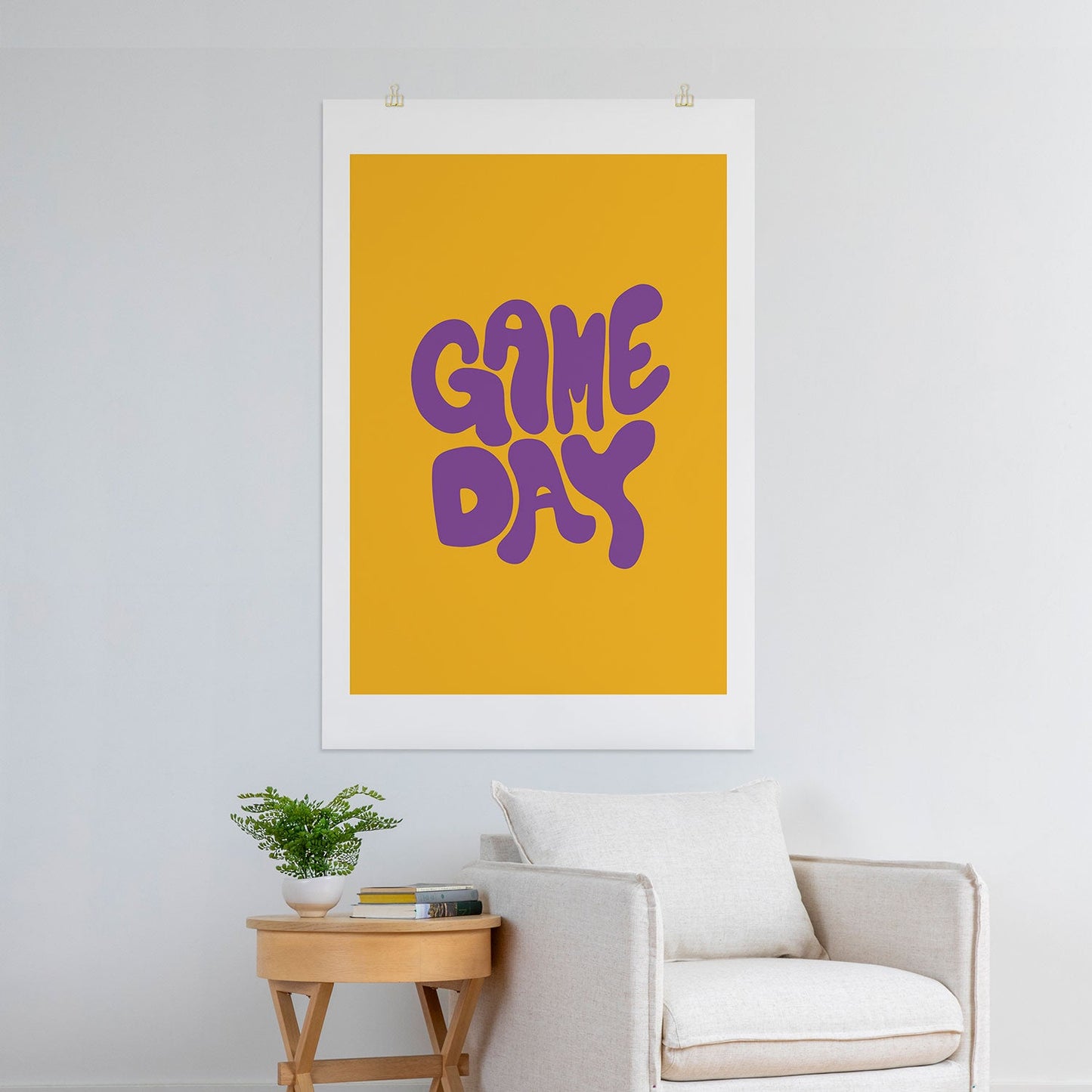 DENY Designs Gameday Yellow and Purple 1 Art Print