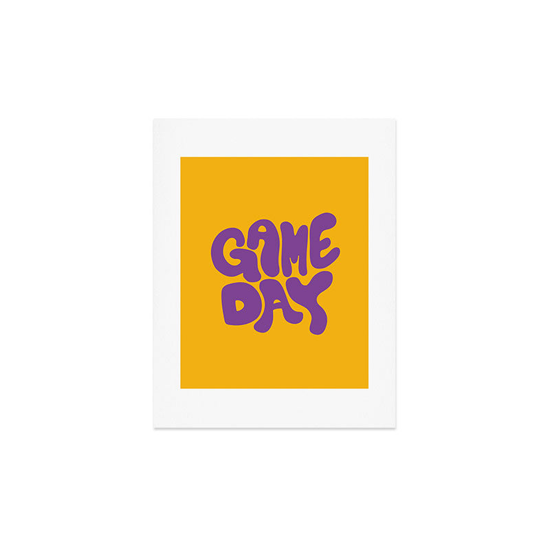 DENY Designs Gameday Yellow and Purple 1 Art Print