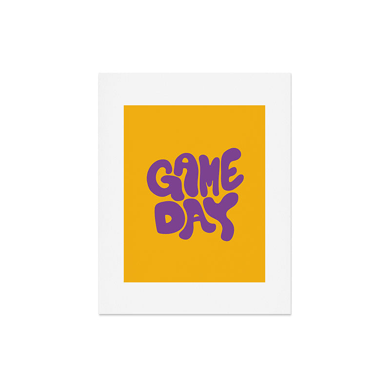 DENY Designs Gameday Yellow and Purple 1 Art Print