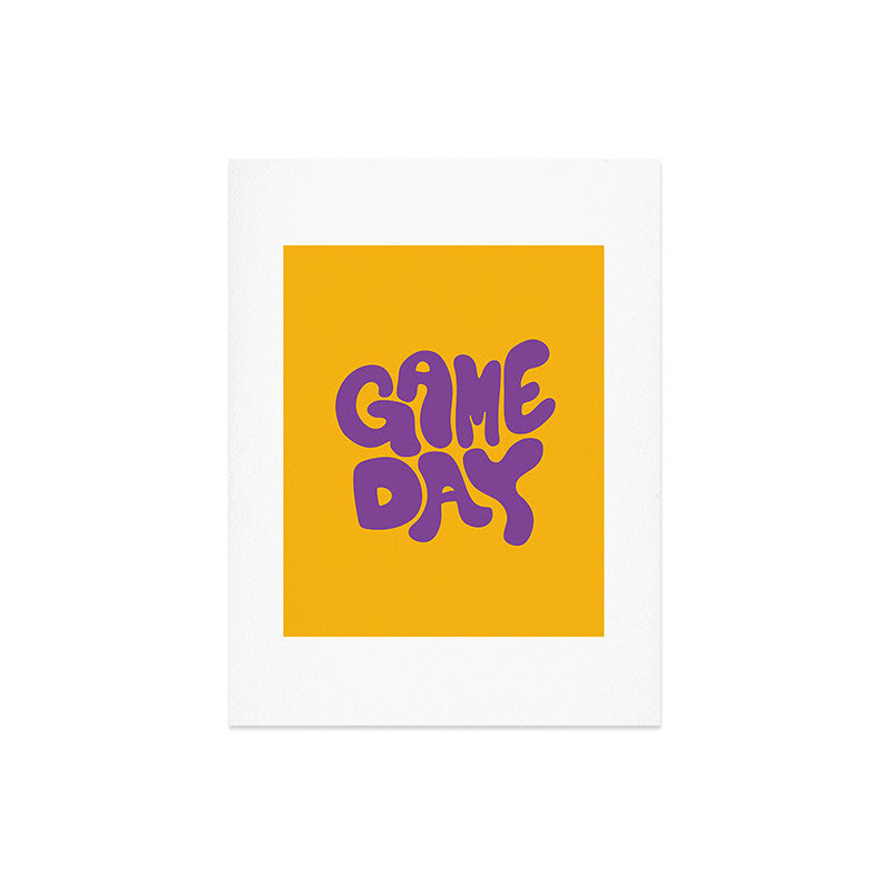 DENY Designs Gameday Yellow and Purple 1 Art Print