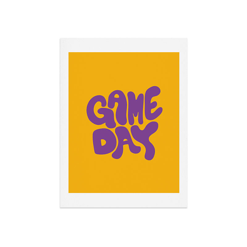 DENY Designs Gameday Yellow and Purple 1 Art Print