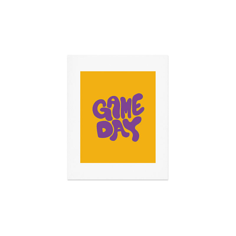 DENY Designs Gameday Yellow and Purple 1 Art Print