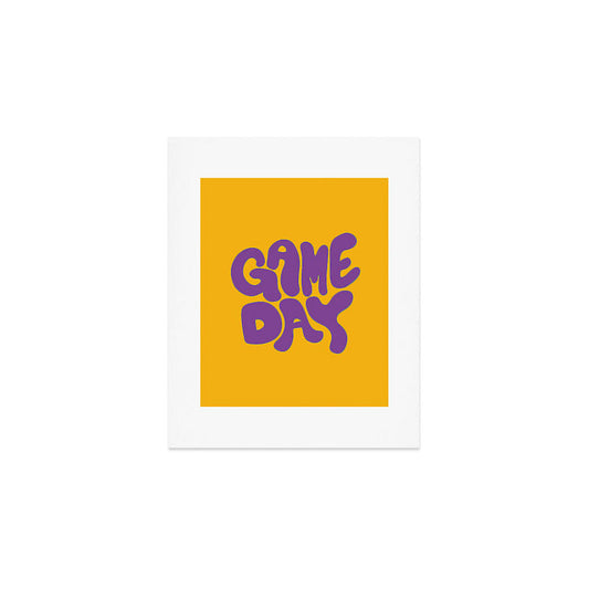 DENY Designs Gameday Yellow and Purple 1 Art Print