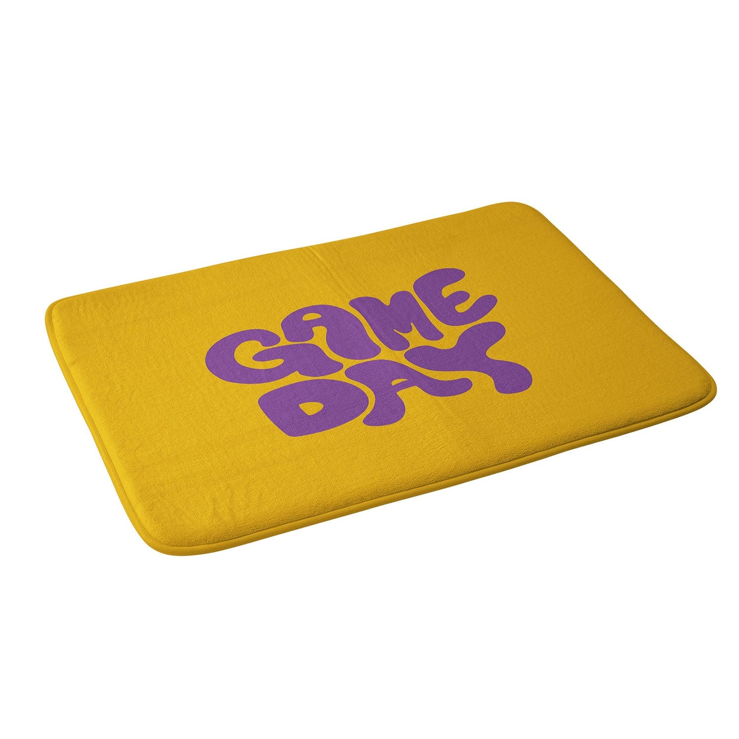 DENY Designs Gameday Yellow and Purple 1 Memory Foam Bath Mat