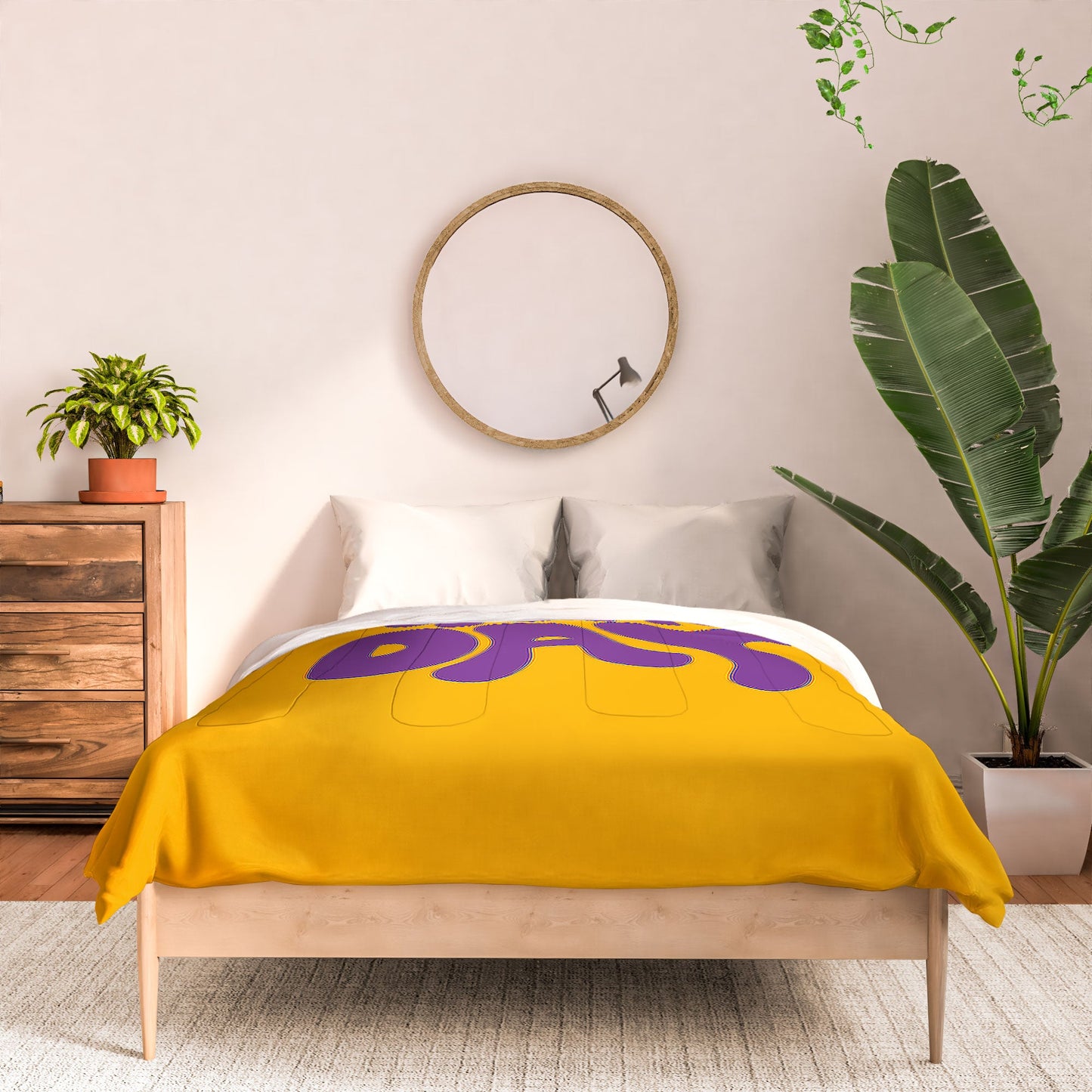 DENY Designs Gameday Yellow and Purple 1 Comforter
