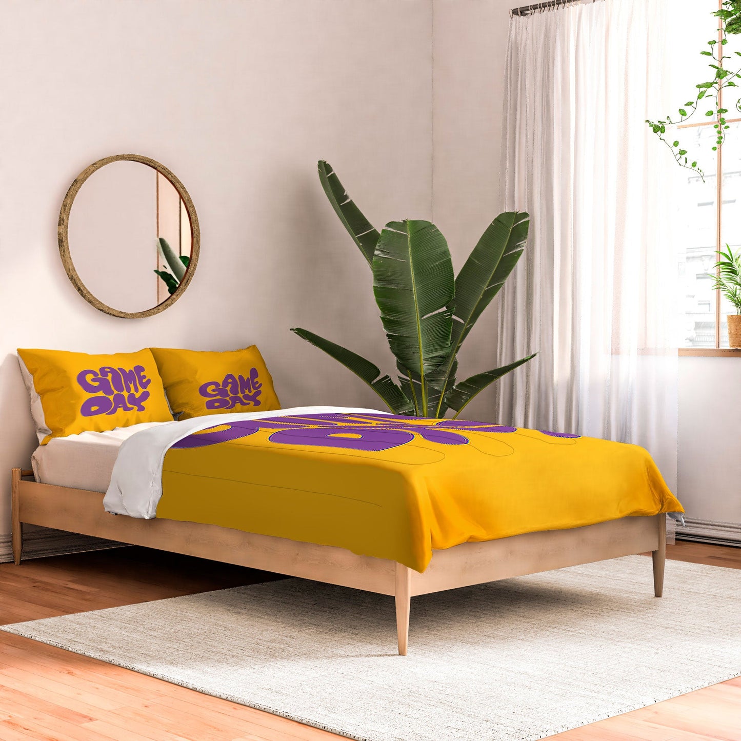 DENY Designs Gameday Yellow and Purple 1 Comforter
