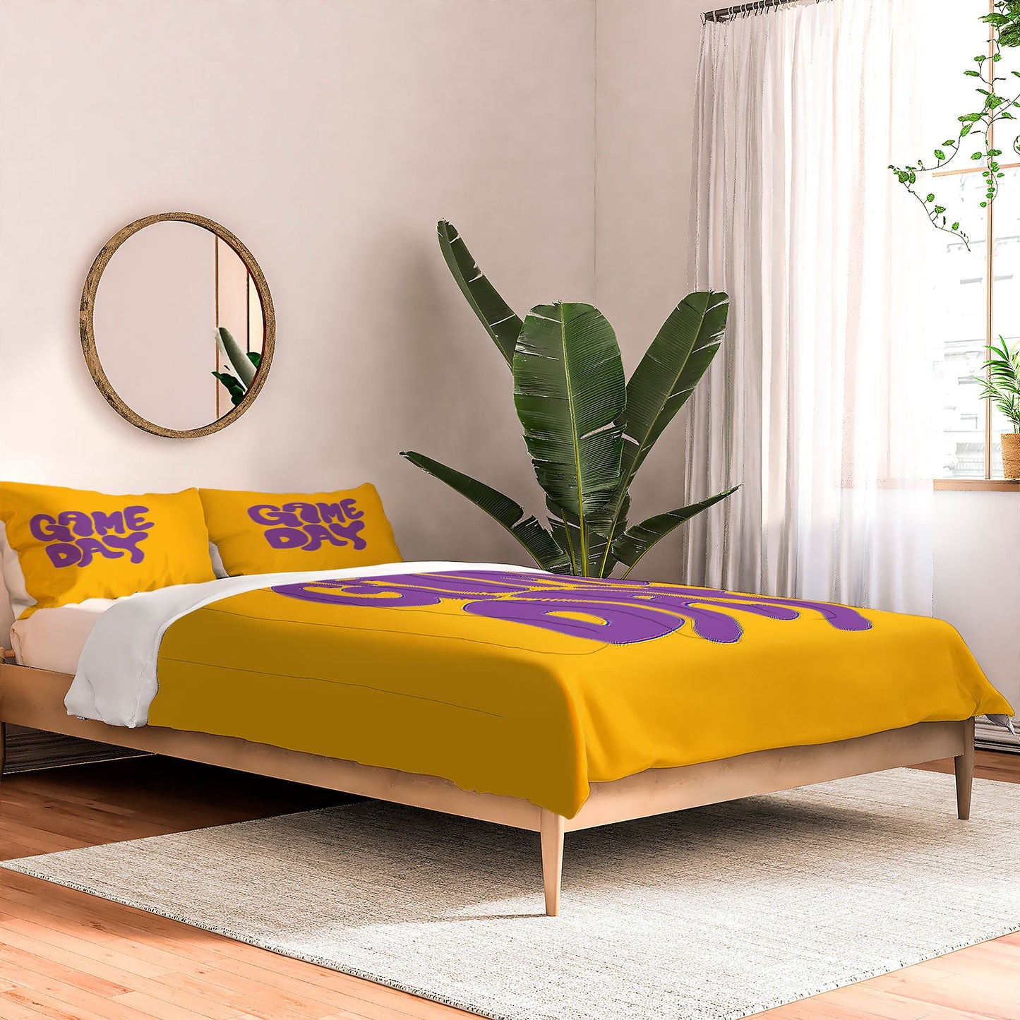 DENY Designs Gameday Yellow and Purple 1 Comforter