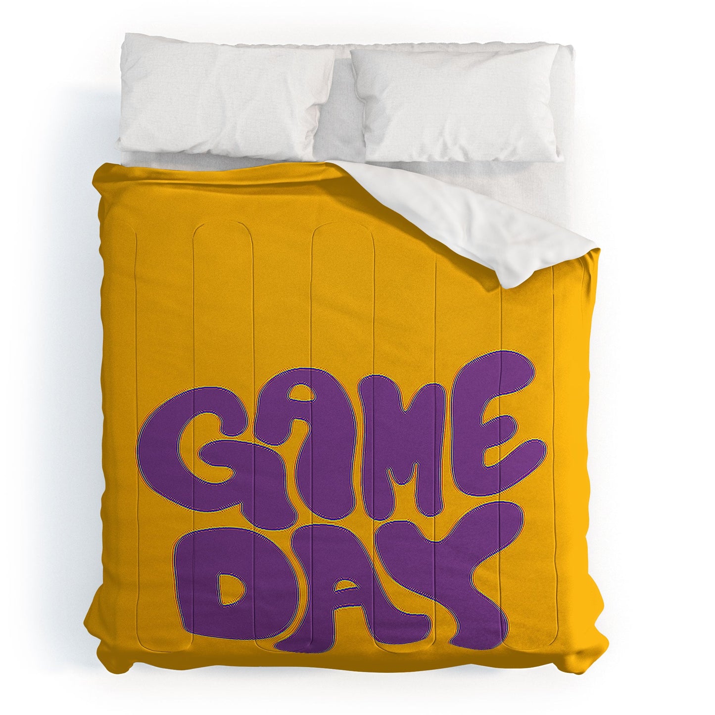 DENY Designs Gameday Yellow and Purple 1 Comforter