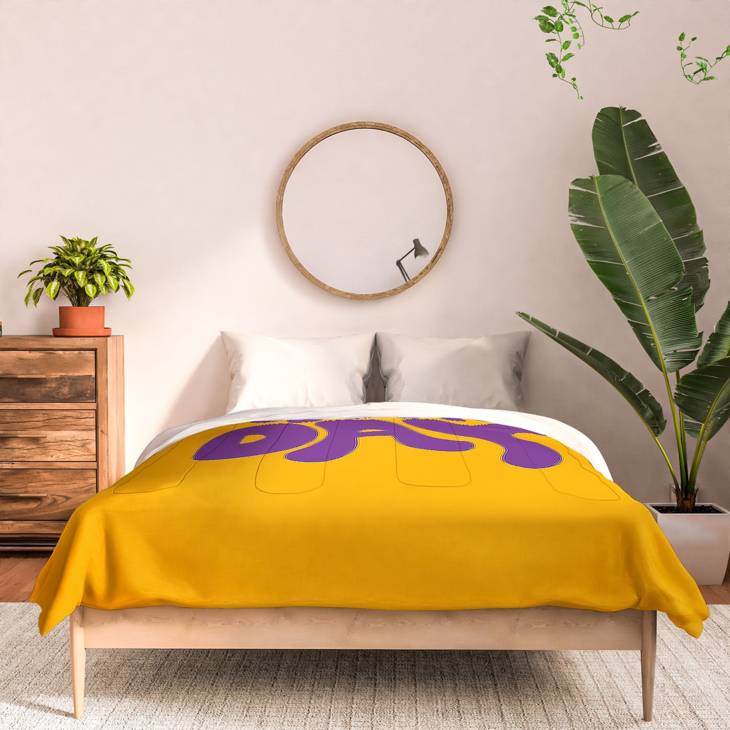 DENY Designs Gameday Yellow and Purple 1 Comforter