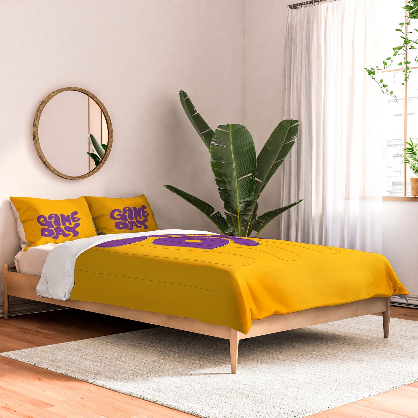 DENY Designs Gameday Yellow and Purple 1 Comforter