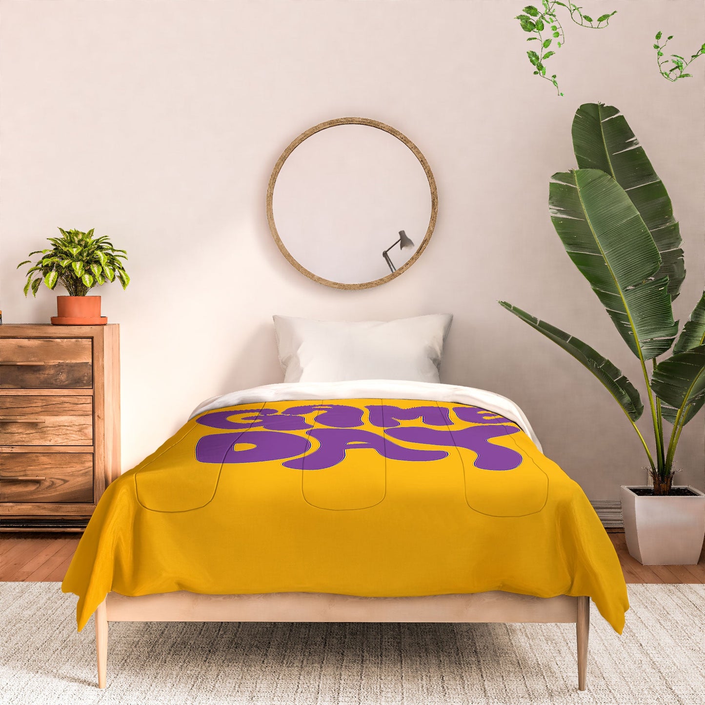 DENY Designs Gameday Yellow and Purple 1 Comforter