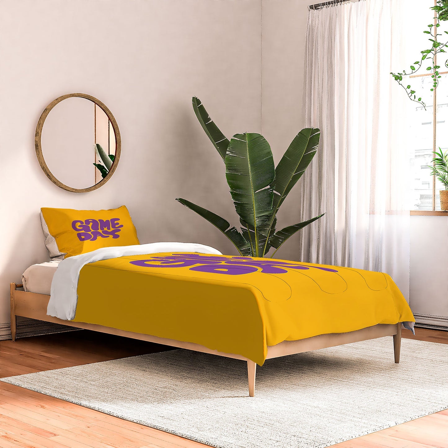 DENY Designs Gameday Yellow and Purple 1 Comforter