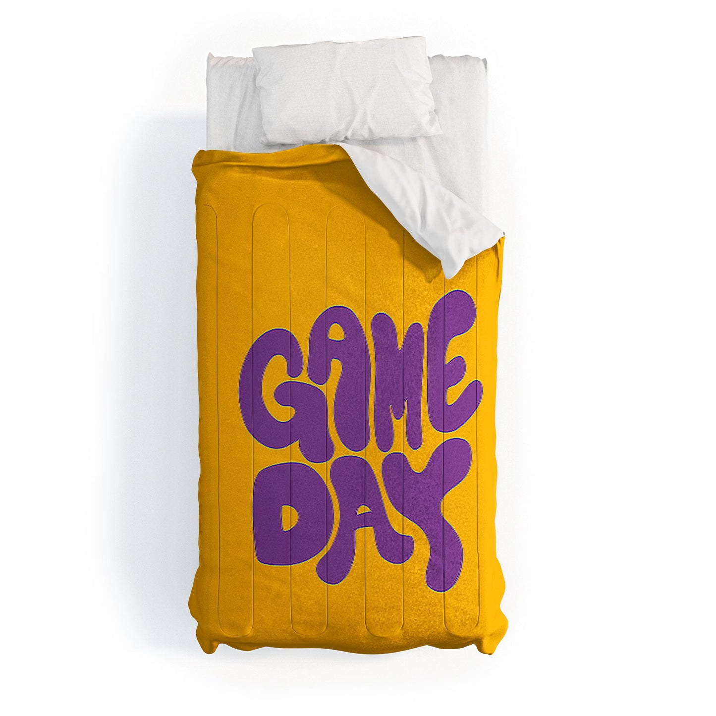 DENY Designs Gameday Yellow and Purple 1 Comforter