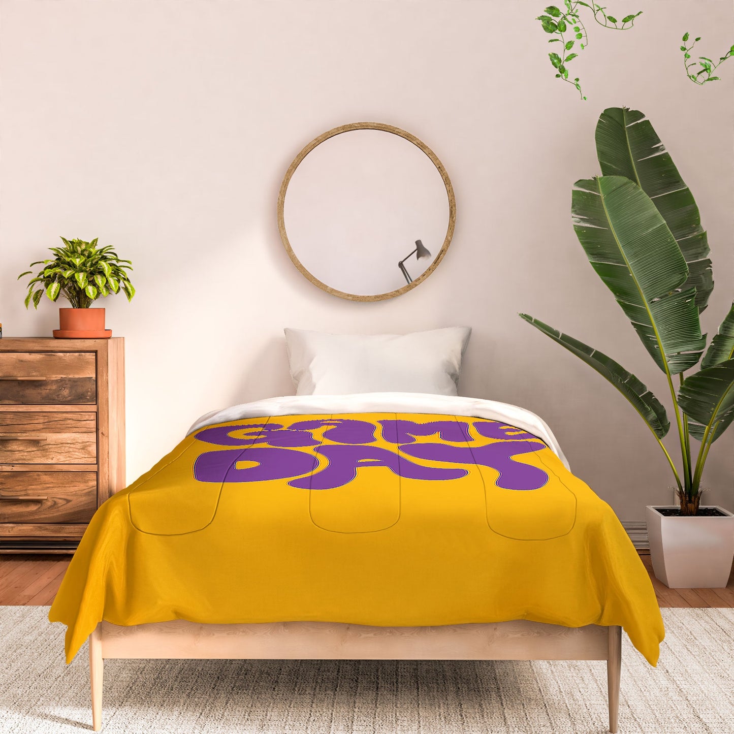 DENY Designs Gameday Yellow and Purple 1 Comforter