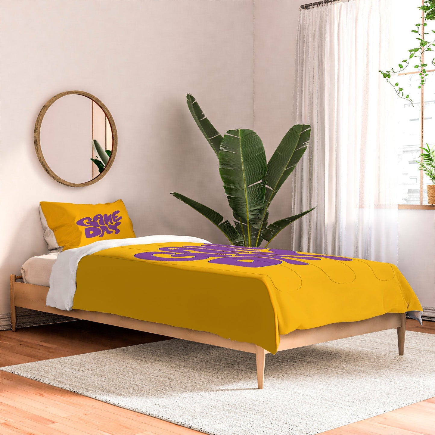 DENY Designs Gameday Yellow and Purple 1 Comforter
