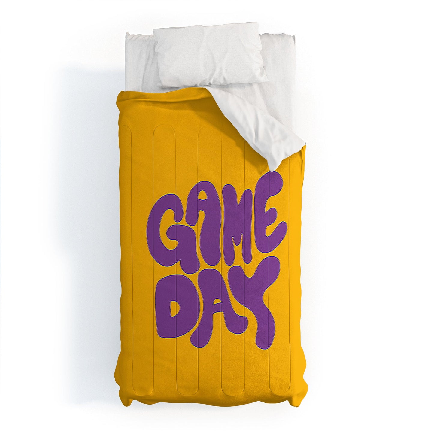 DENY Designs Gameday Yellow and Purple 1 Comforter