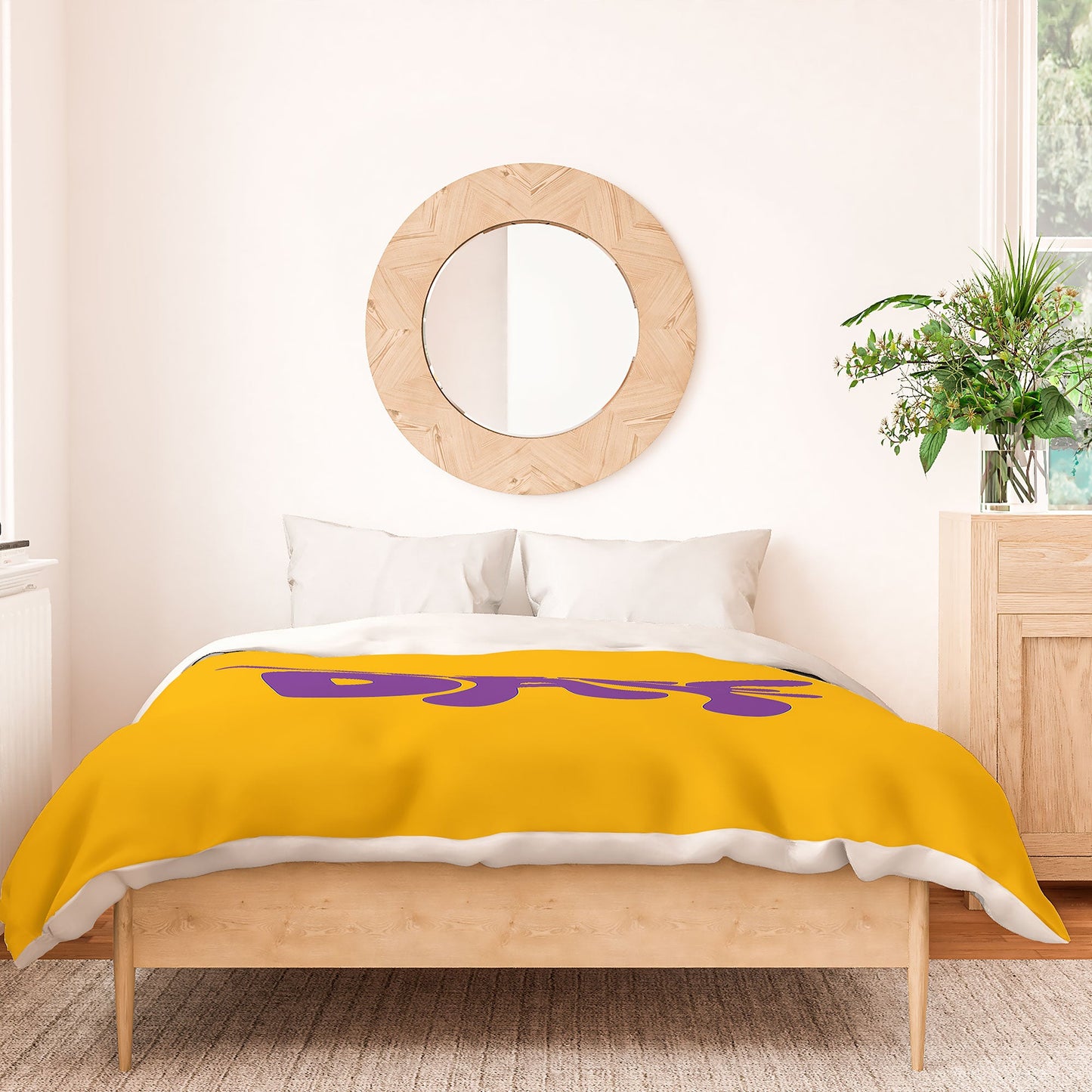 DENY Designs Gameday Yellow and Purple 1 Duvet Cover