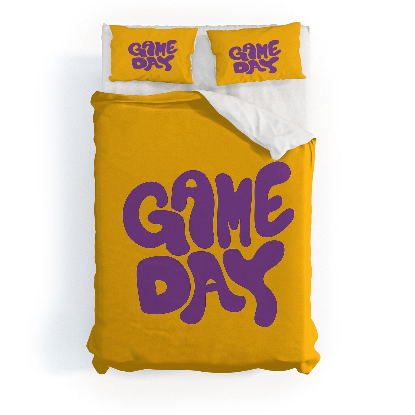 DENY Designs Gameday Yellow and Purple 1 Duvet Cover