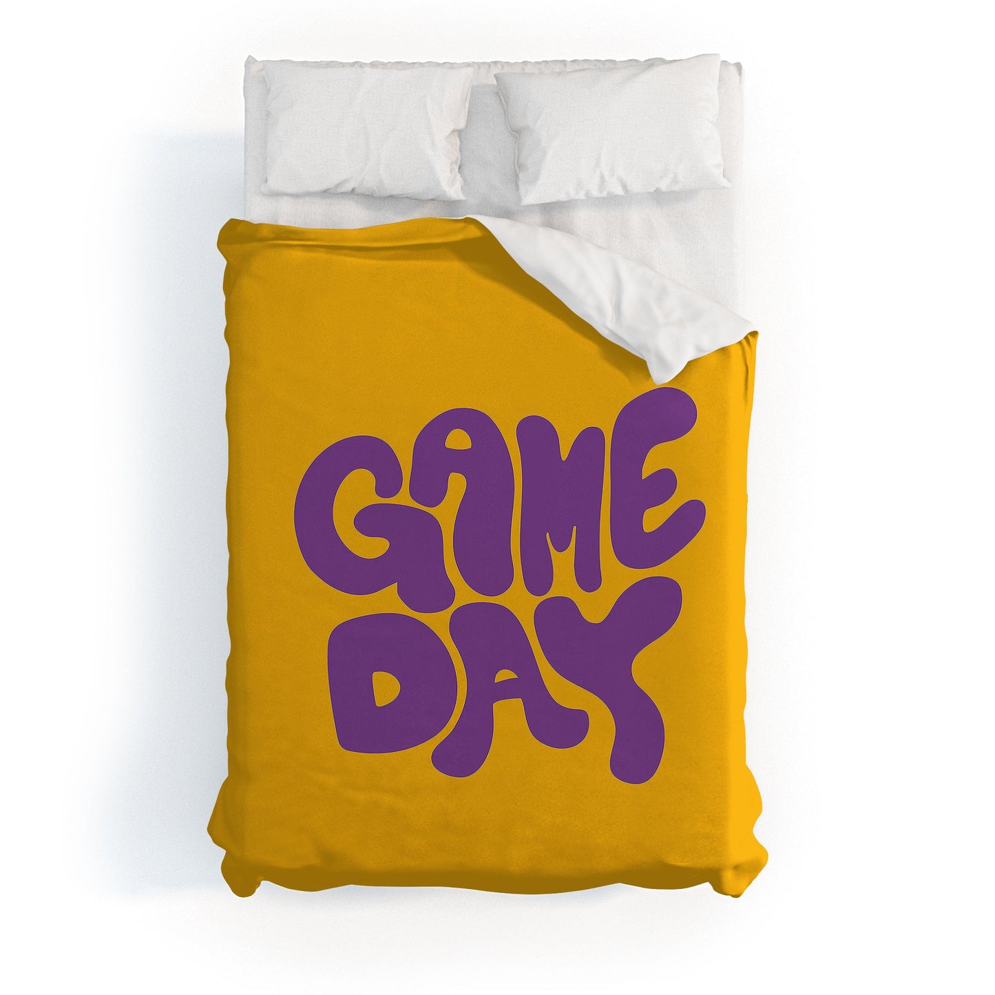 DENY Designs Gameday Yellow and Purple 1 Duvet Cover