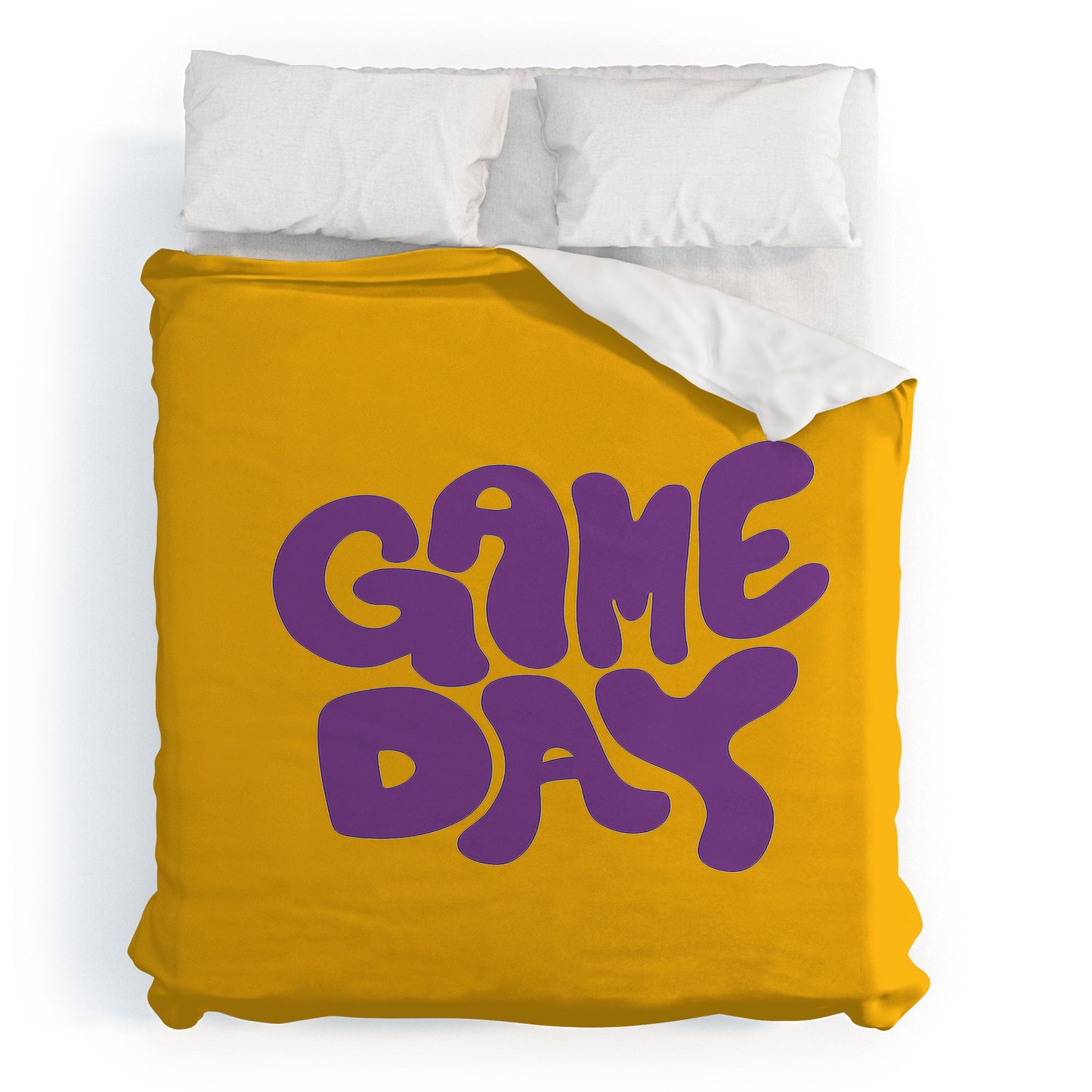 DENY Designs Gameday Yellow and Purple 1 Duvet Cover