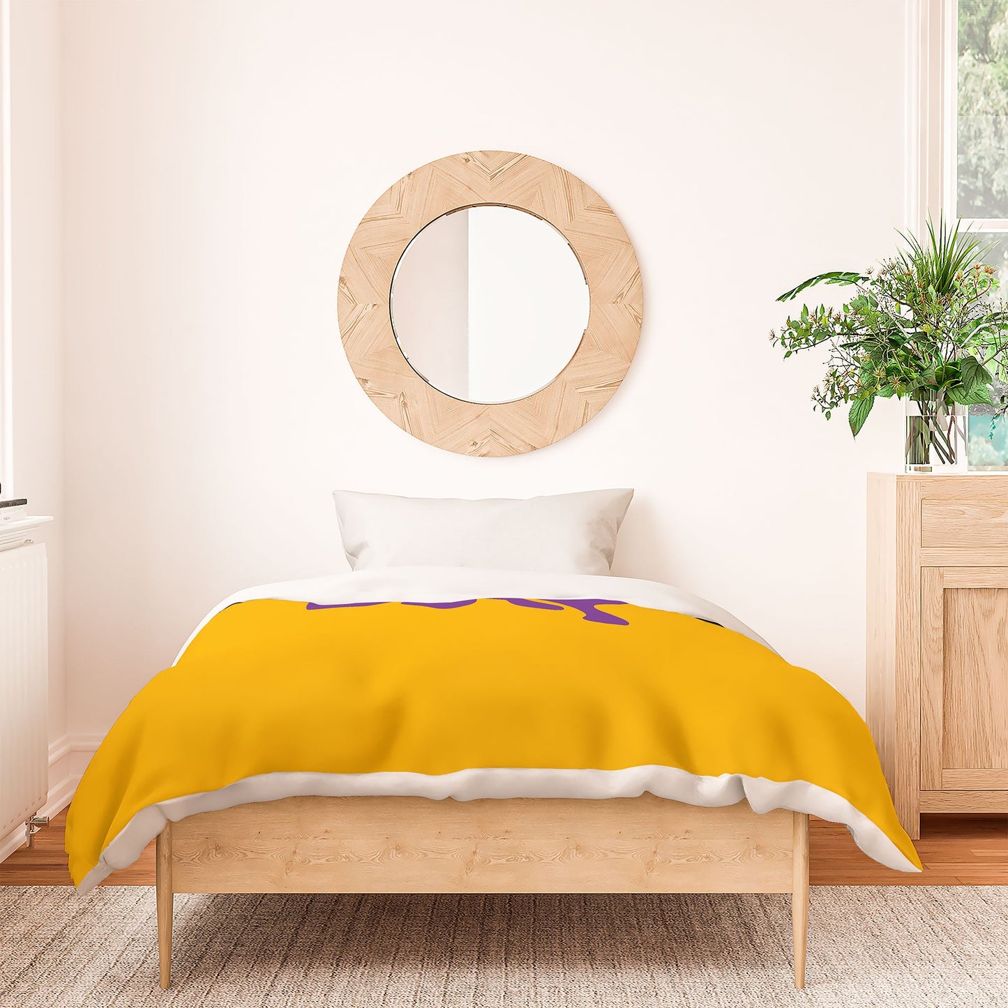 DENY Designs Gameday Yellow and Purple 1 Duvet Cover