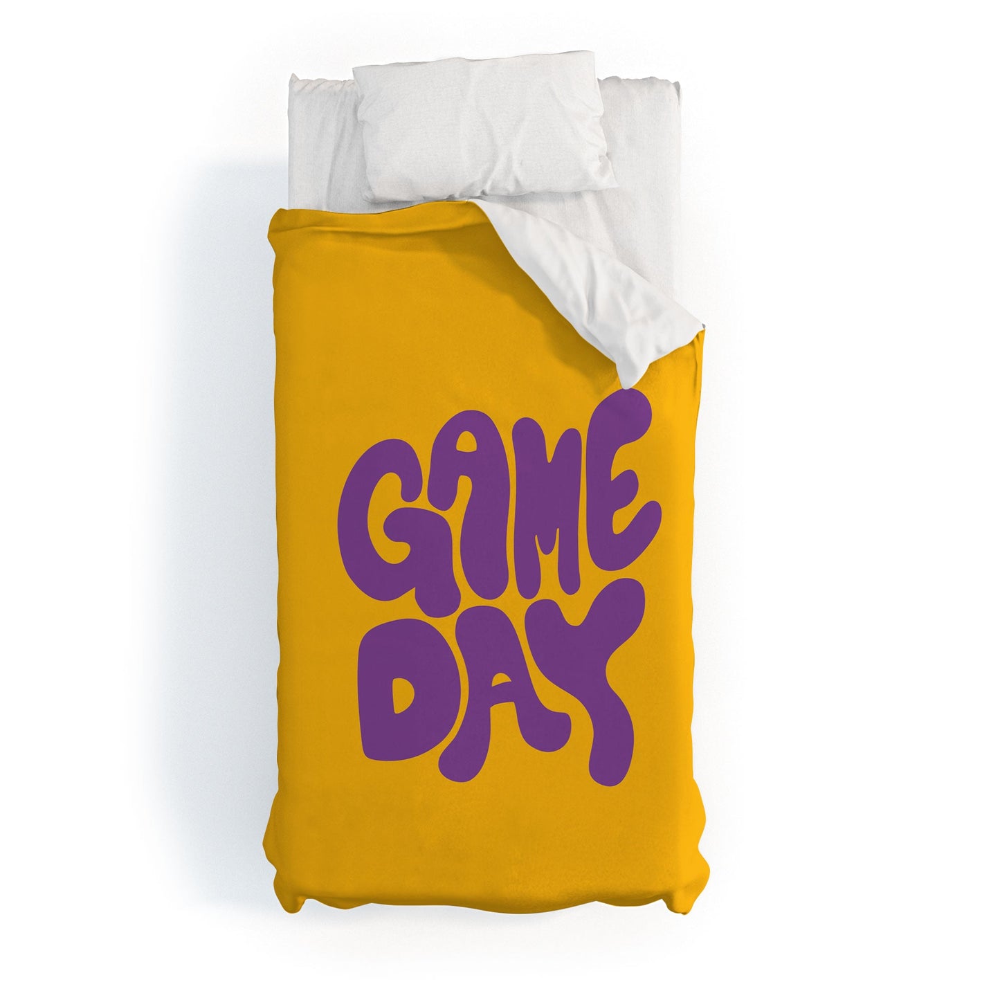DENY Designs Gameday Yellow and Purple 1 Duvet Cover