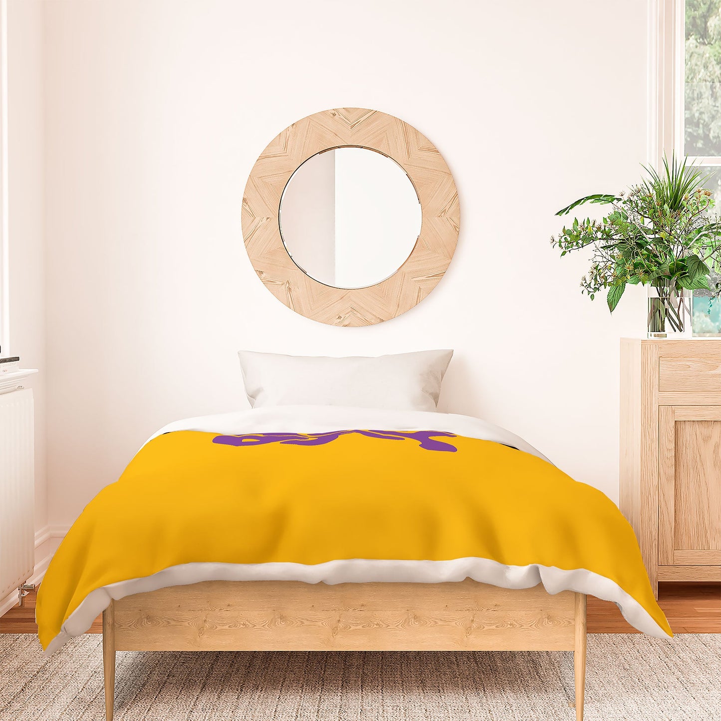 DENY Designs Gameday Yellow and Purple 1 Duvet Cover