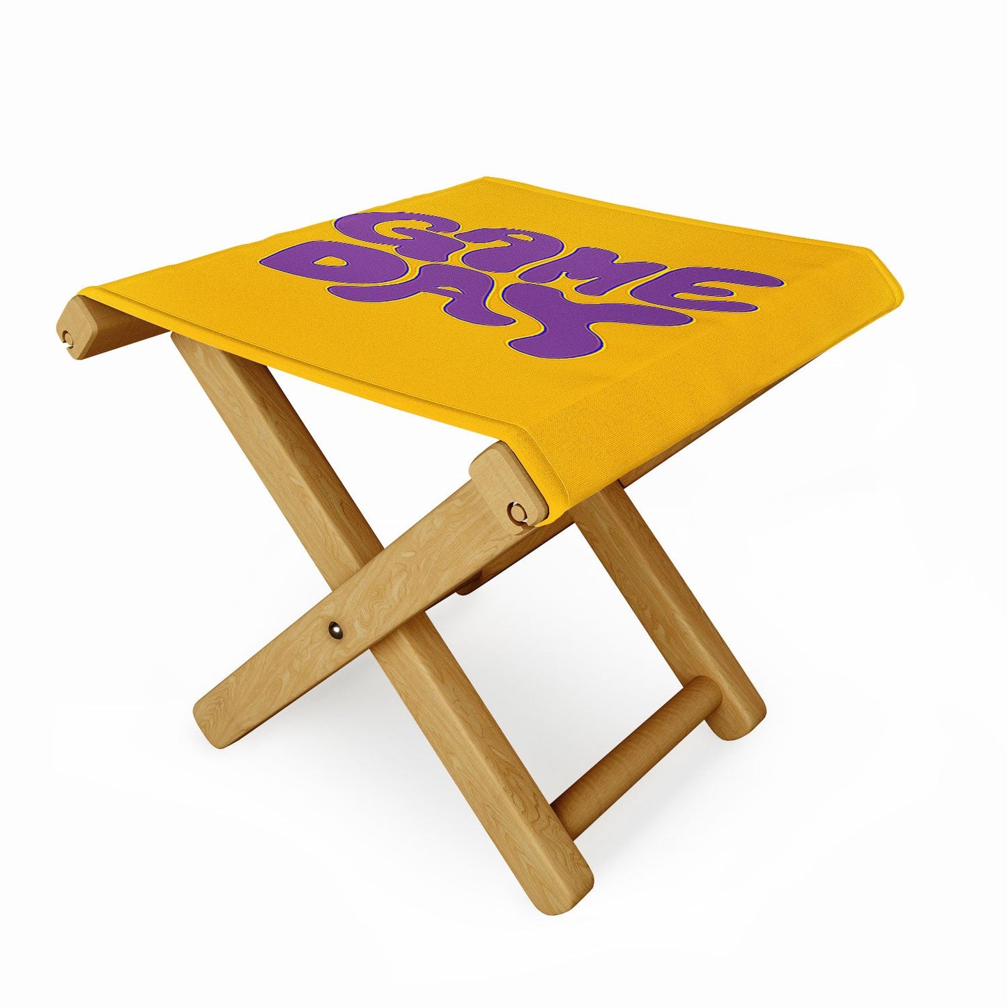 DENY Designs Gameday Yellow and Purple 1 Folding Stool