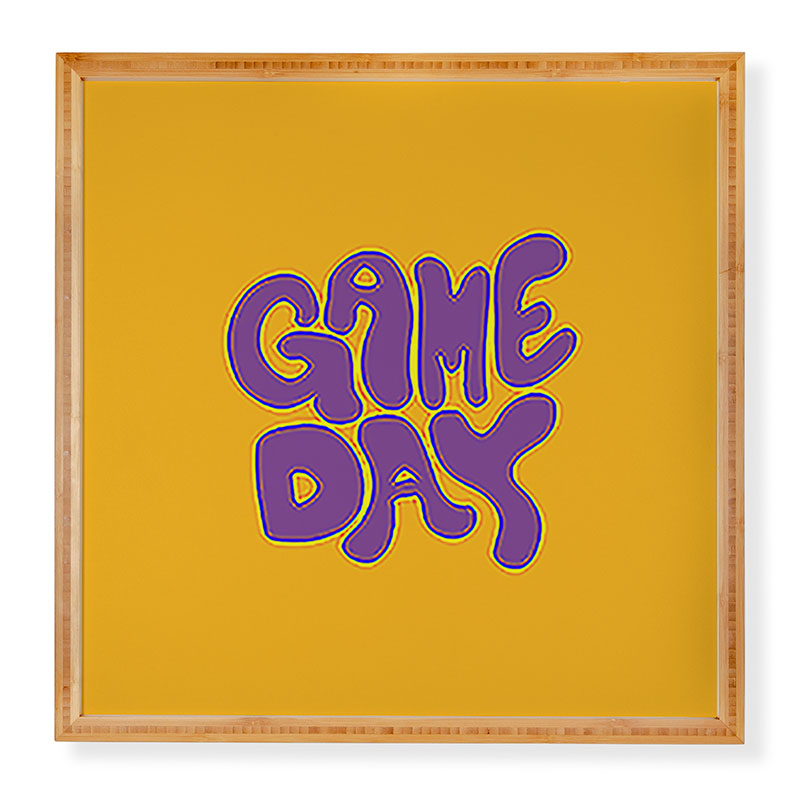 DENY Designs Gameday Yellow and Purple 1 Framed Wall Art