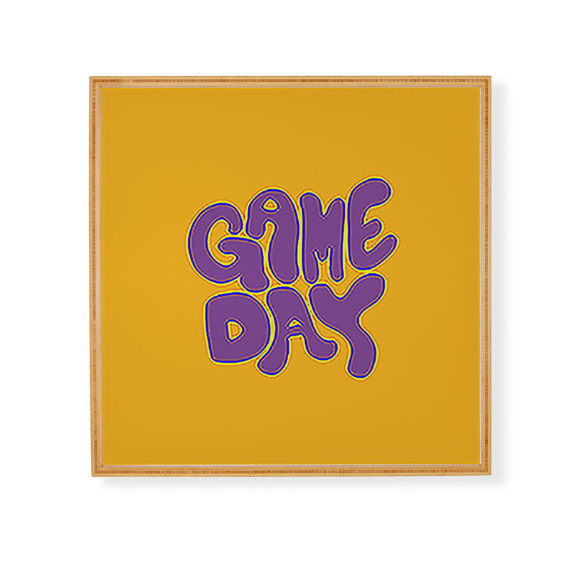 DENY Designs Gameday Yellow and Purple 1 Framed Wall Art