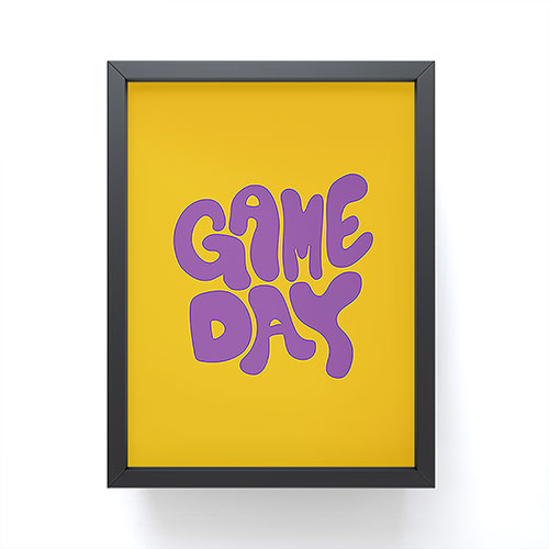 DENY Designs Gameday Yellow and Purple 1 Framed Mini Art Print