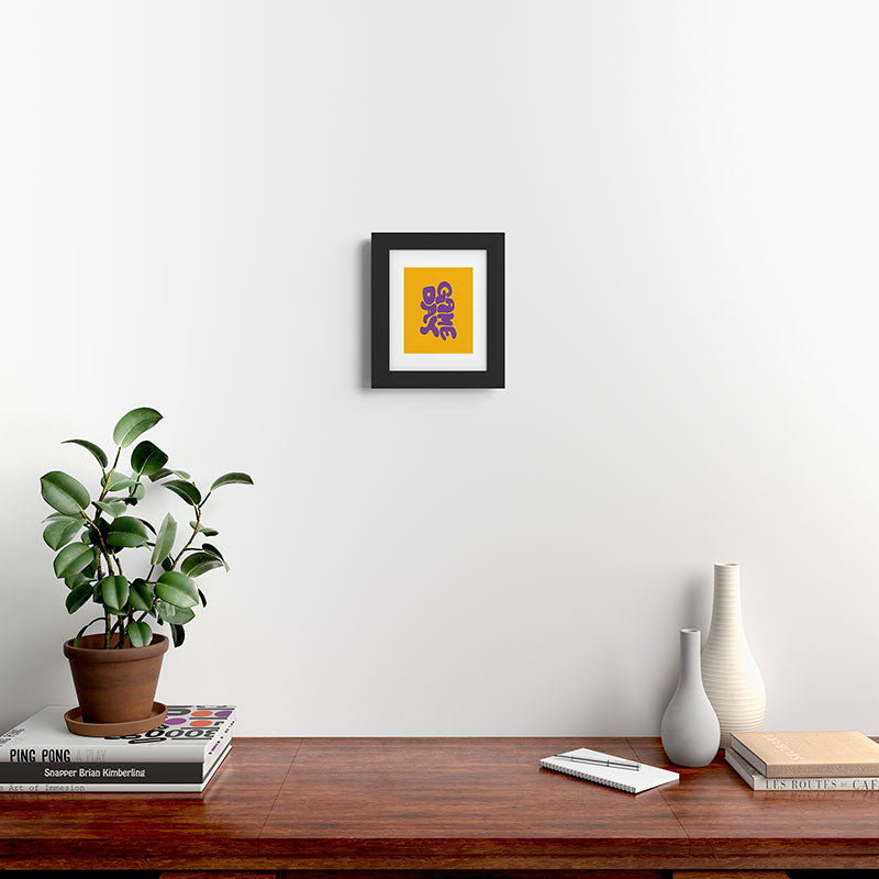 DENY Designs Gameday Yellow and Purple 1 Framed Art Print