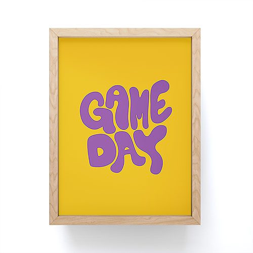 DENY Designs Gameday Yellow and Purple 1 Framed Mini Art Print