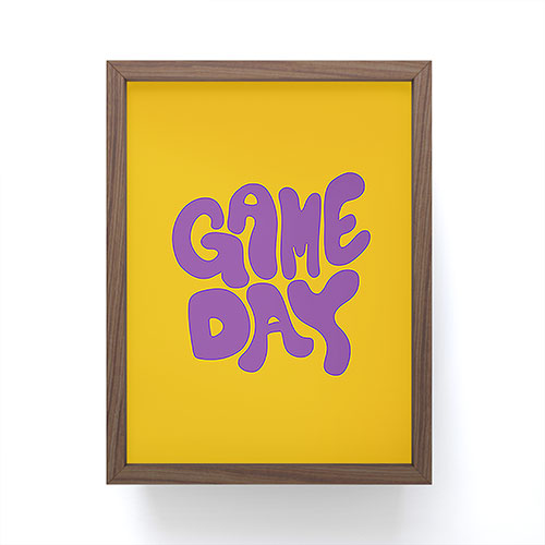 DENY Designs Gameday Yellow and Purple 1 Framed Mini Art Print
