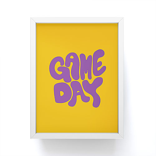 DENY Designs Gameday Yellow and Purple 1 Framed Mini Art Print