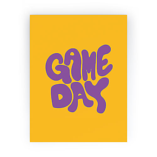 DENY Designs Gameday Yellow and Purple 1 Mini Art Print