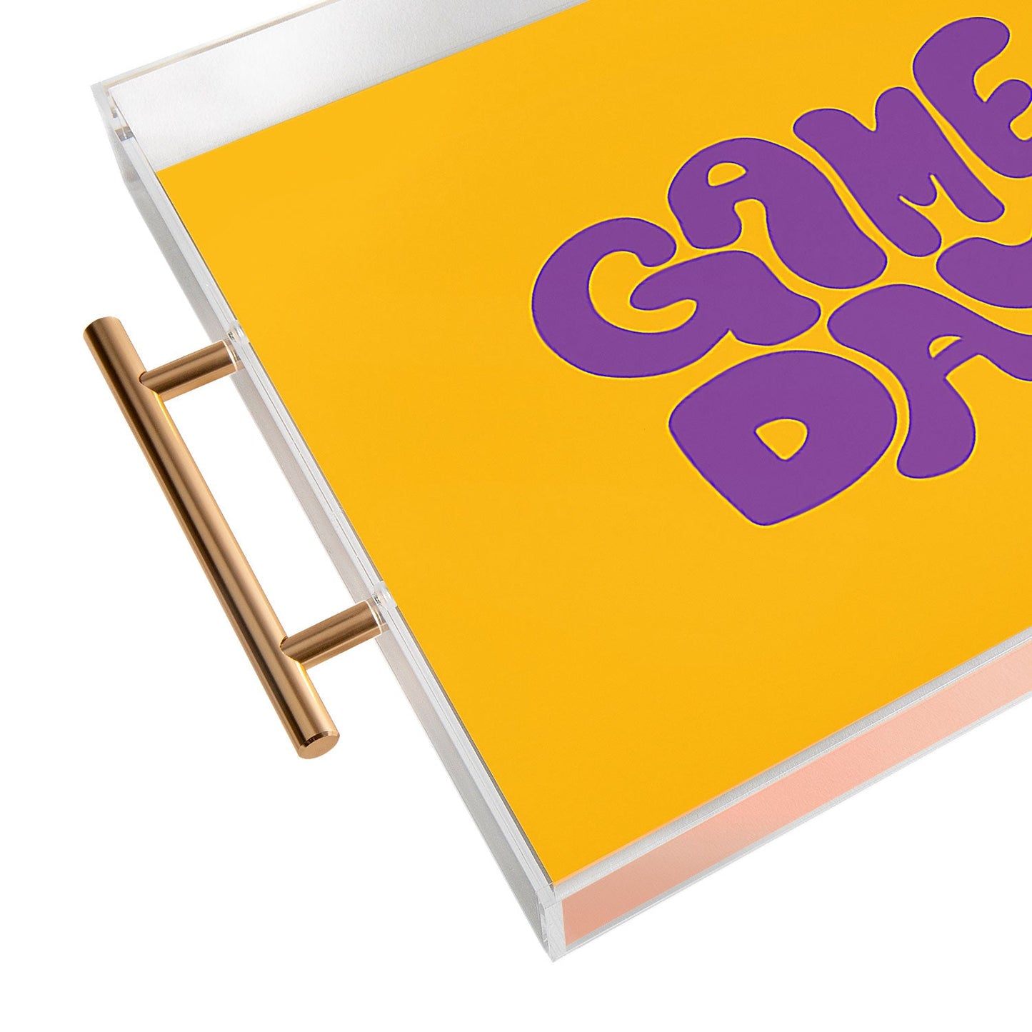 DENY Designs Gameday Yellow and Purple 1 Acrylic Tray