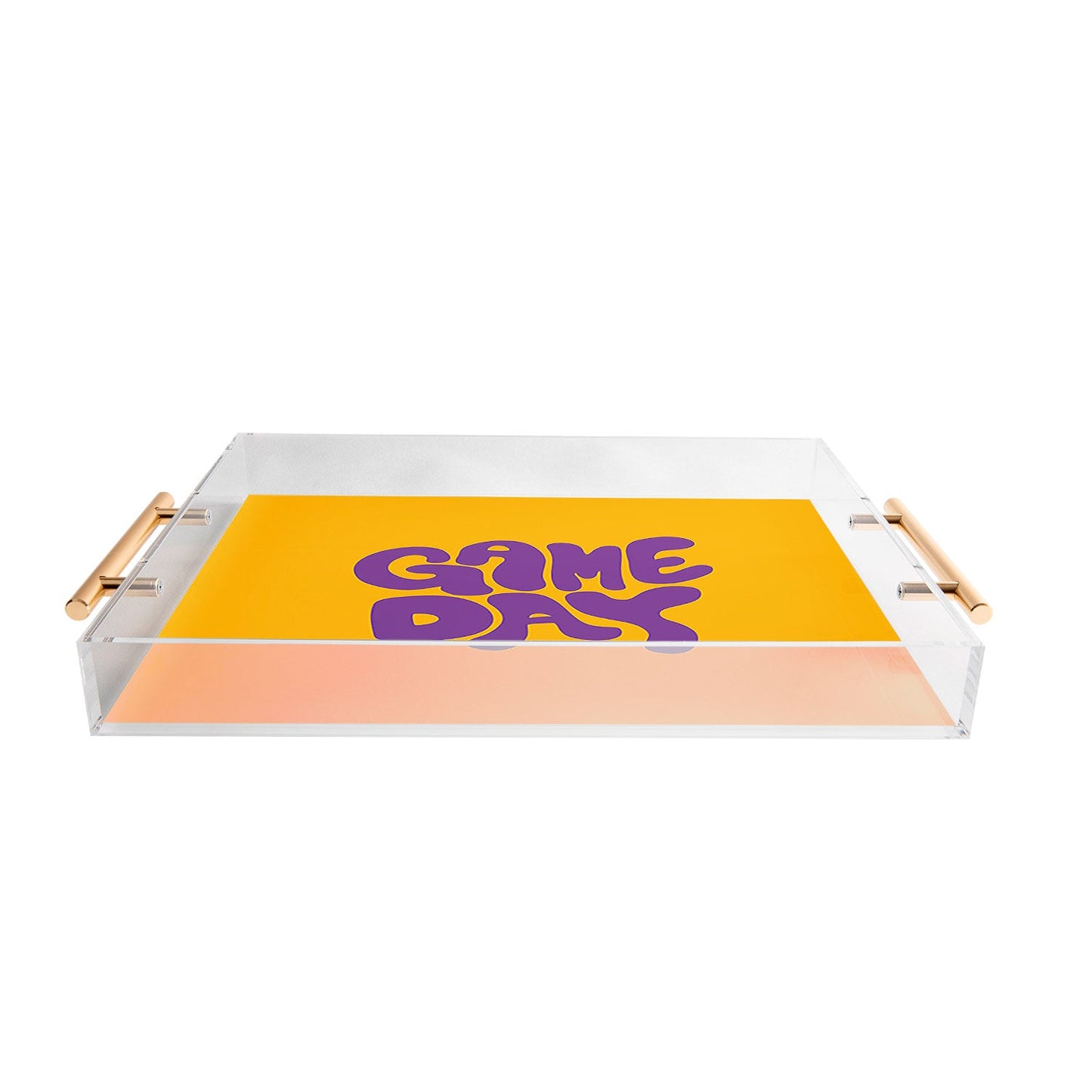 DENY Designs Gameday Yellow and Purple 1 Acrylic Tray